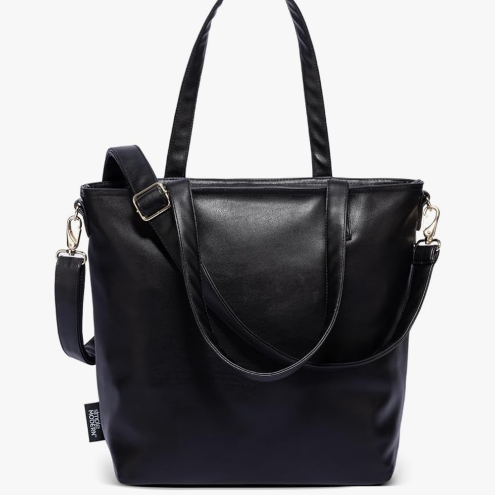 Simple modern vegan leather tote bag